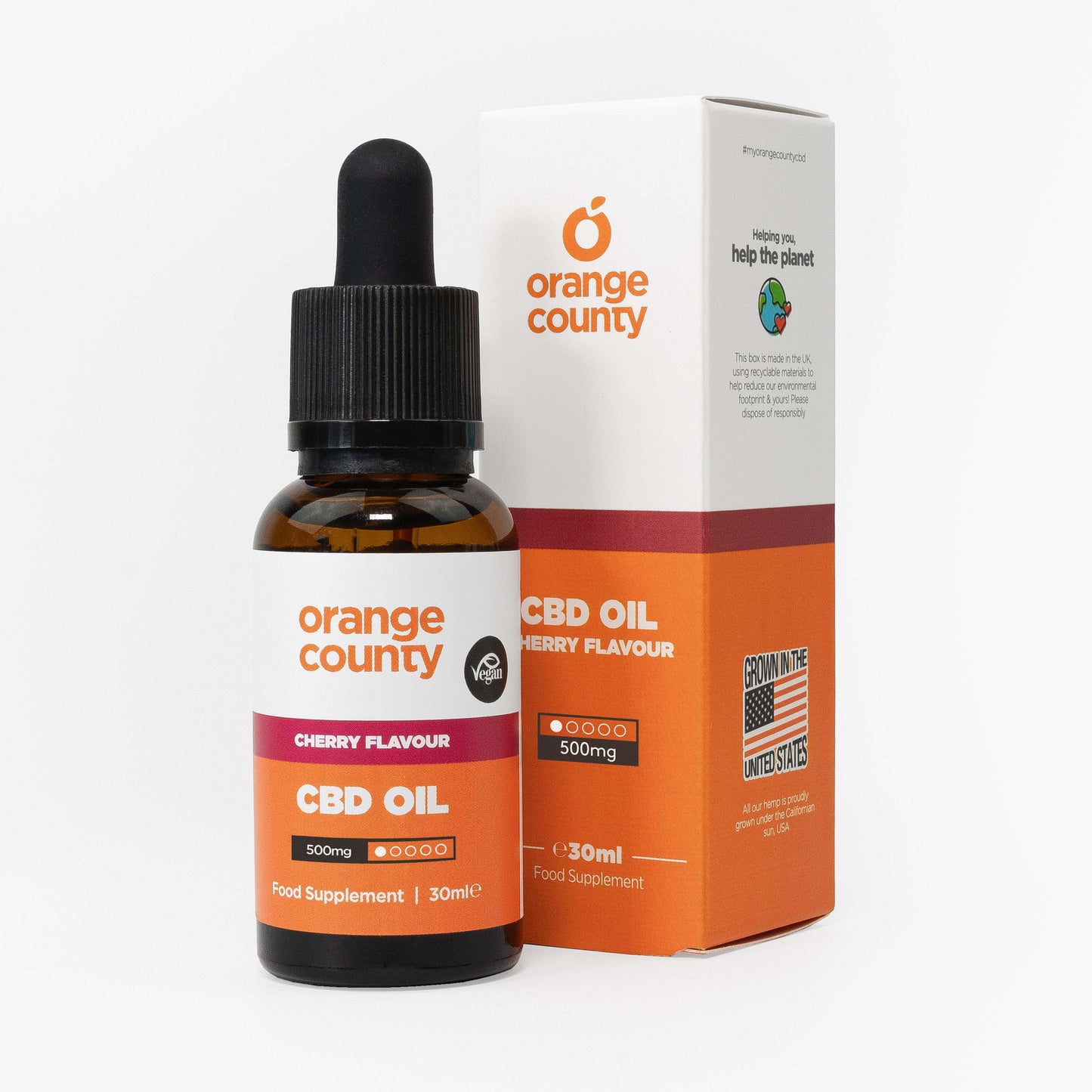 Orange County CBD Cherry Oil 30ml bottle
