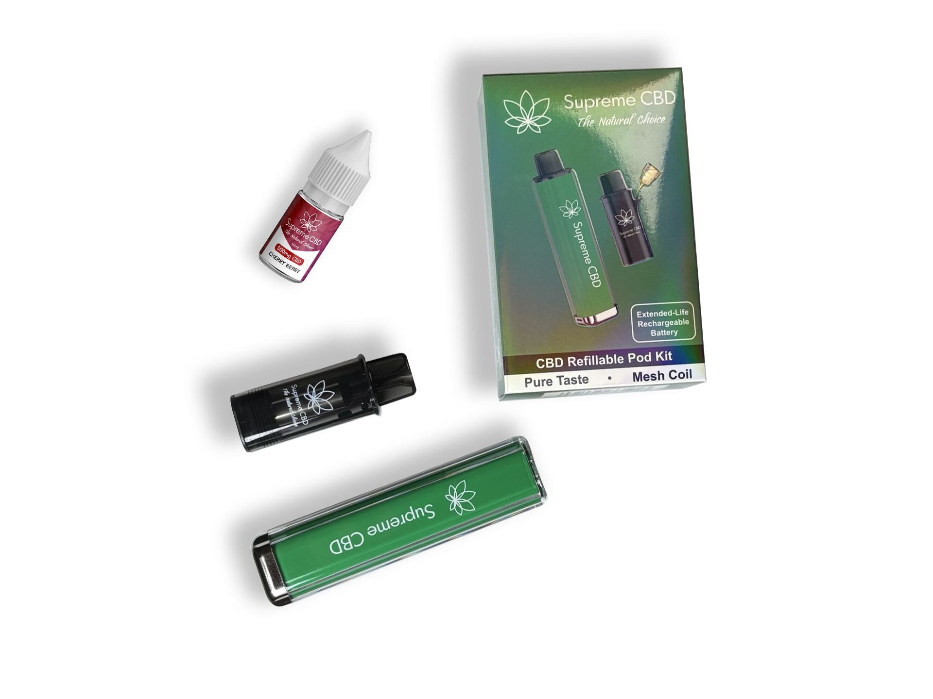 Supreme CBD Pod Max Vape Device with Free 10ml Vape Juice