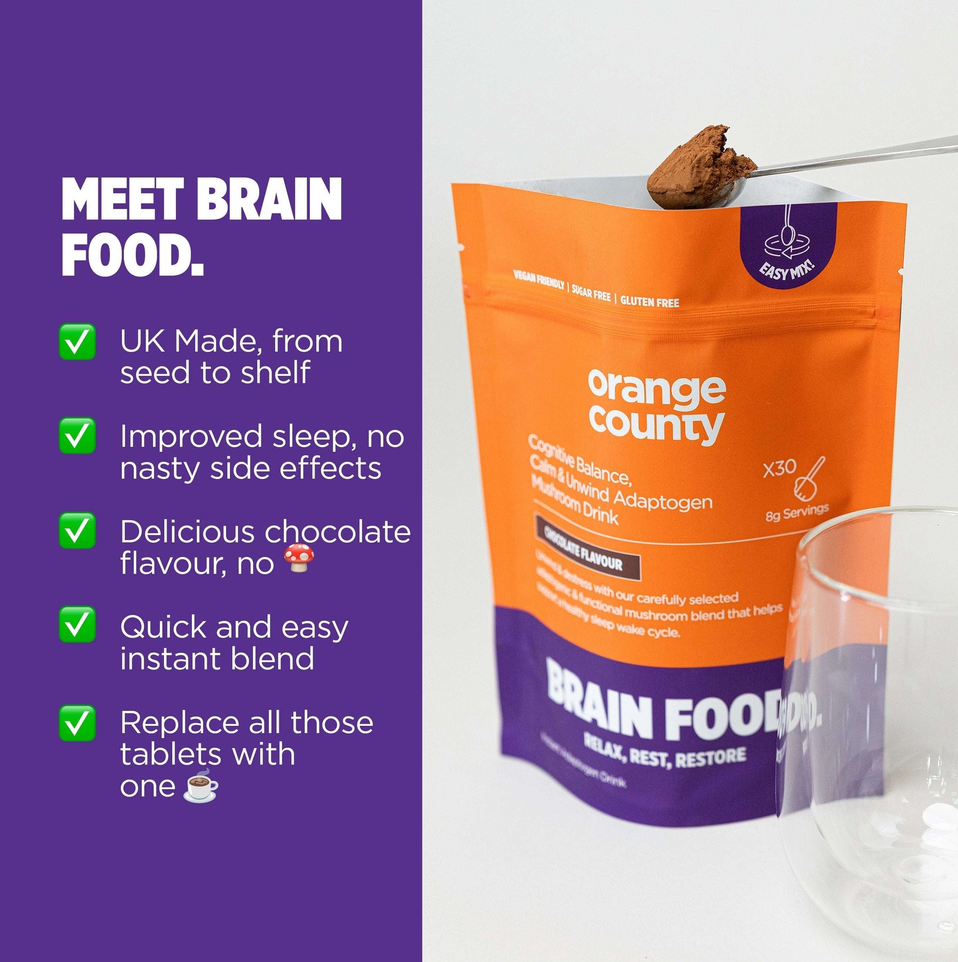 BRAIN FOOD Calm & Unwind Drink 240g