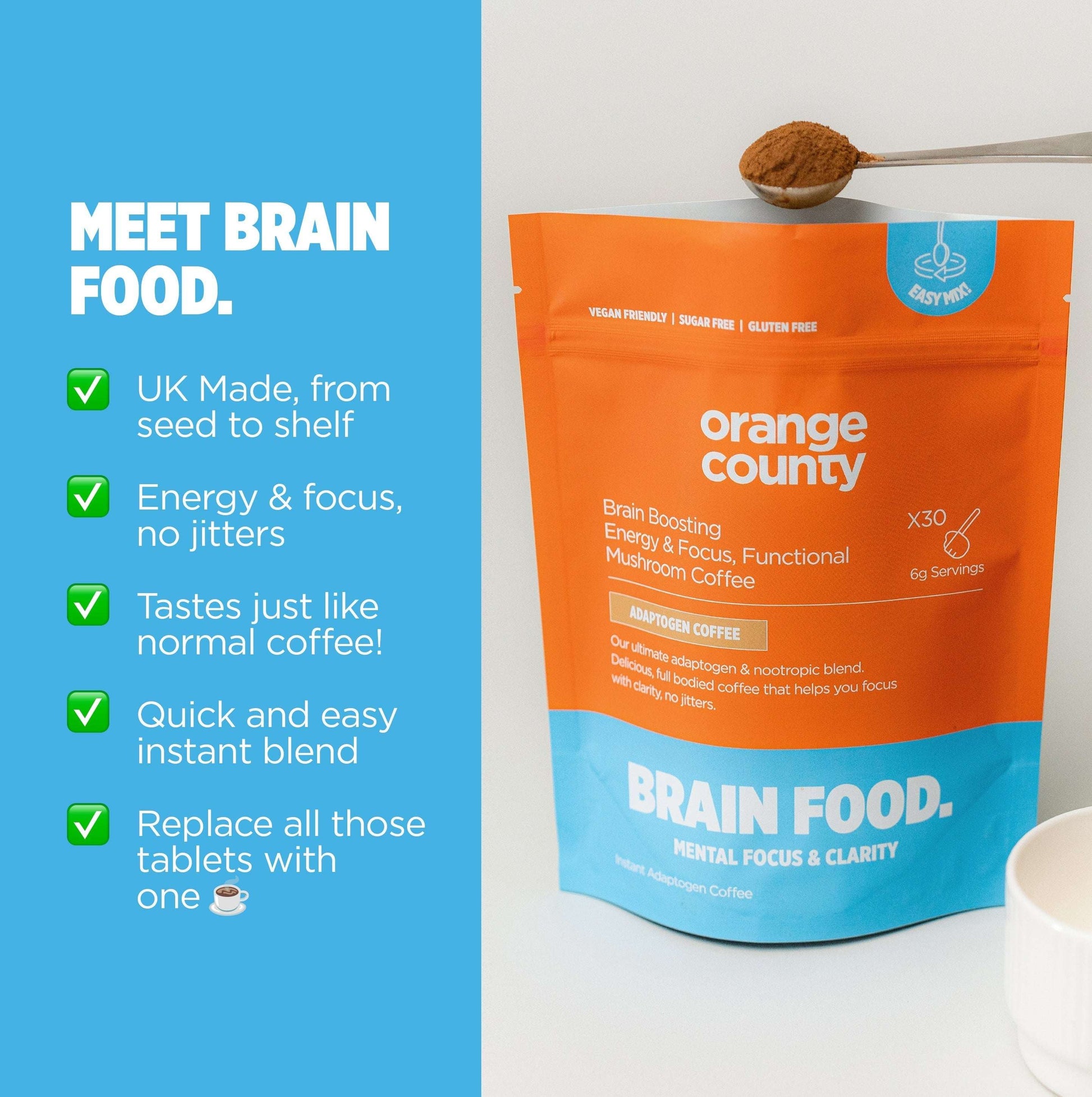 BRAIN FOOD Mushroom Coffee 200g