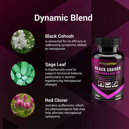 Herbalign Black Cohosh Menopause Support Capsules