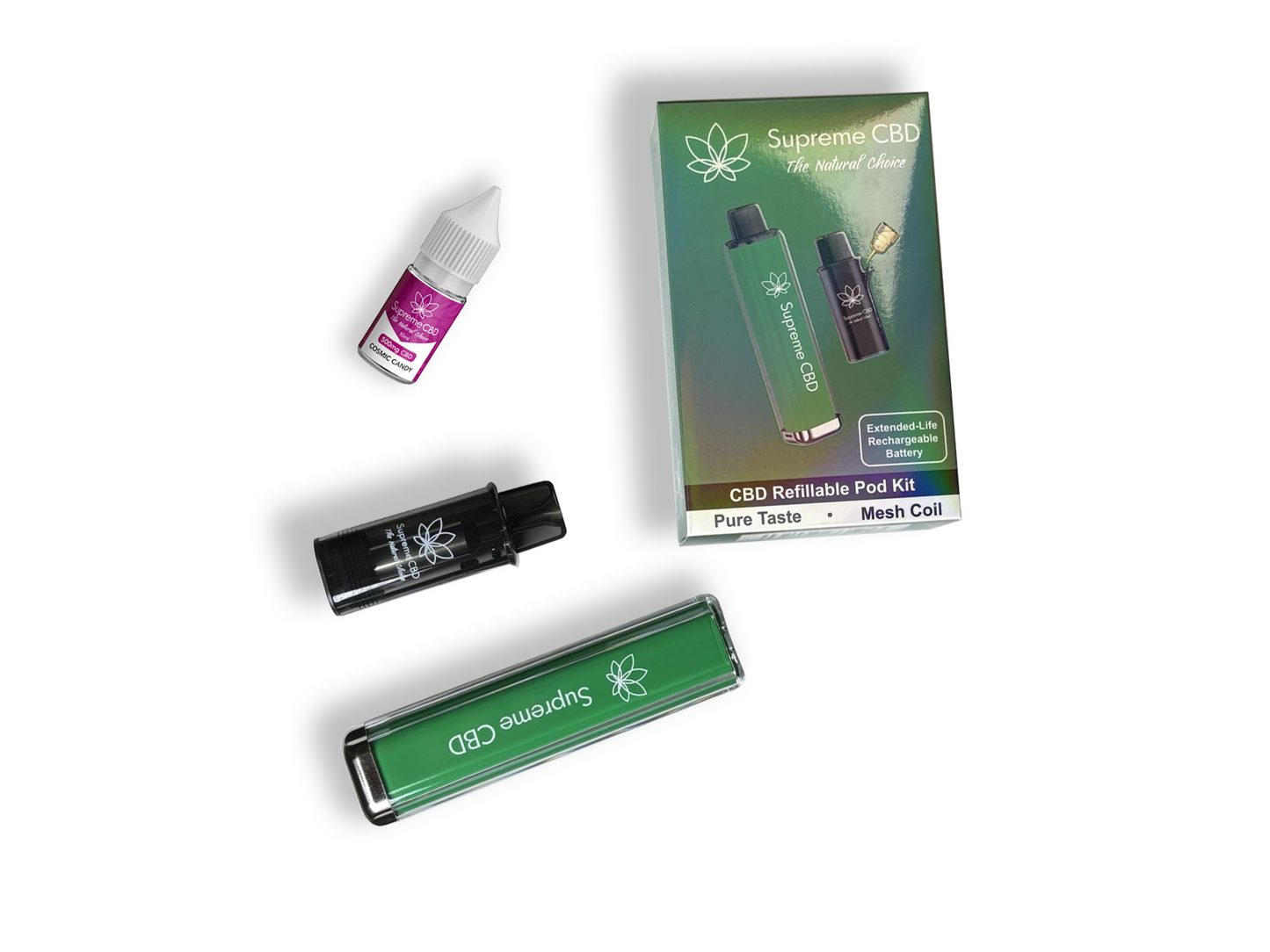 Supreme CBD Pod Max Vape Device with Free 10ml Vape Juice
