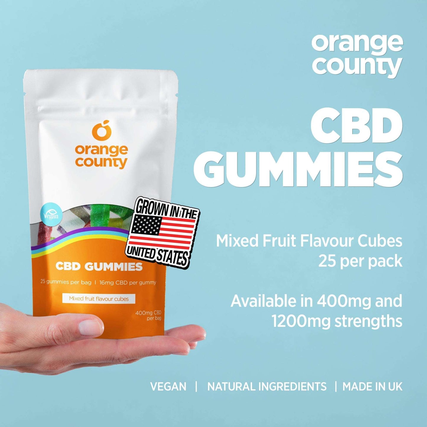 Orange County CBD Gummy Cubes Small Tub product image at The CBD Hut