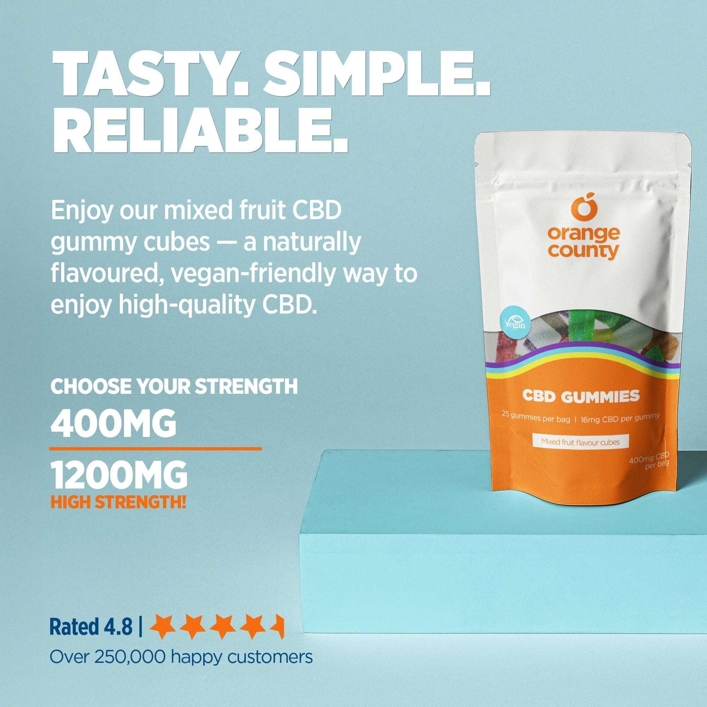 Orange County CBD Gummy Cubes Small Tub product image at The CBD Hut