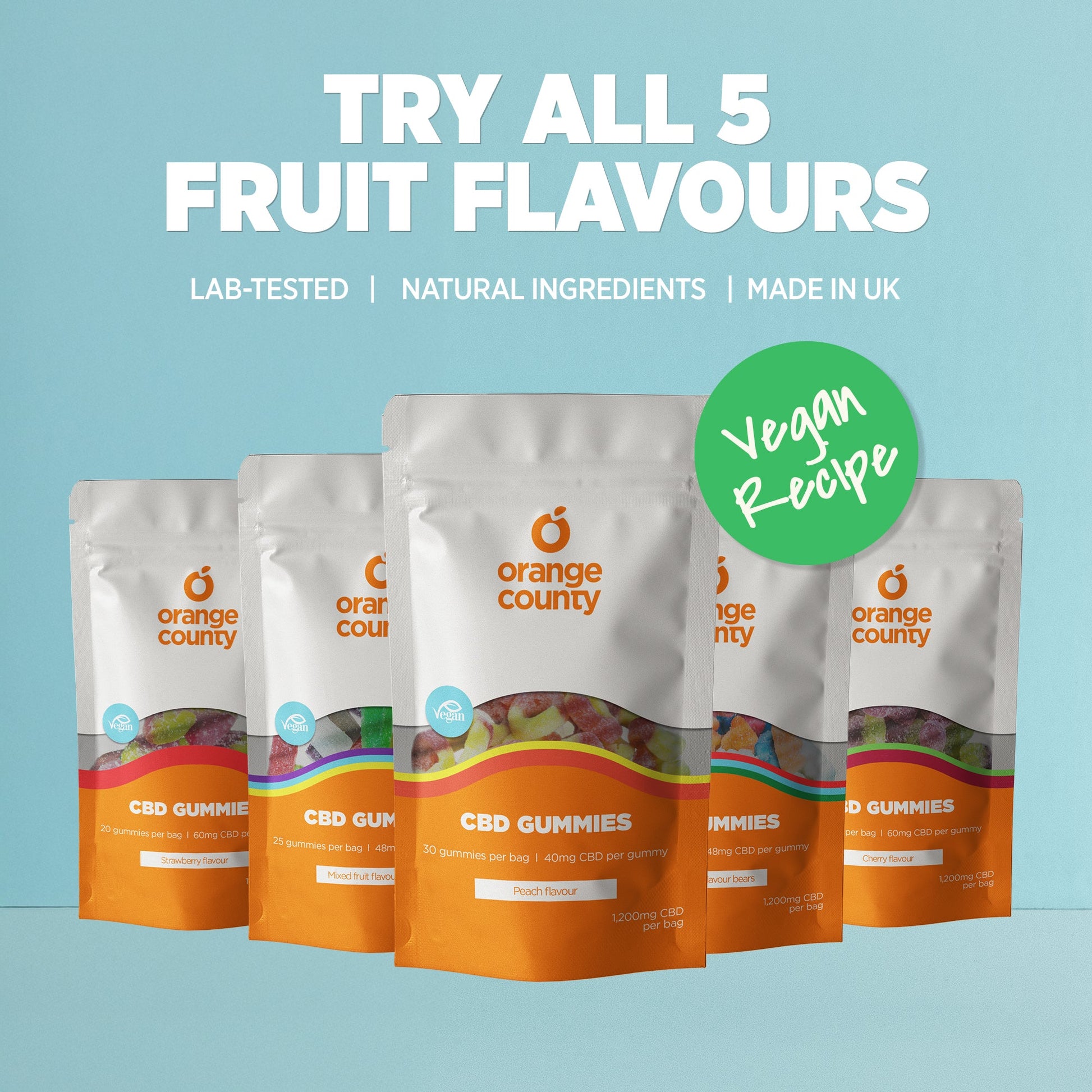 Orange County CBD Gummy Cubes Small Tub