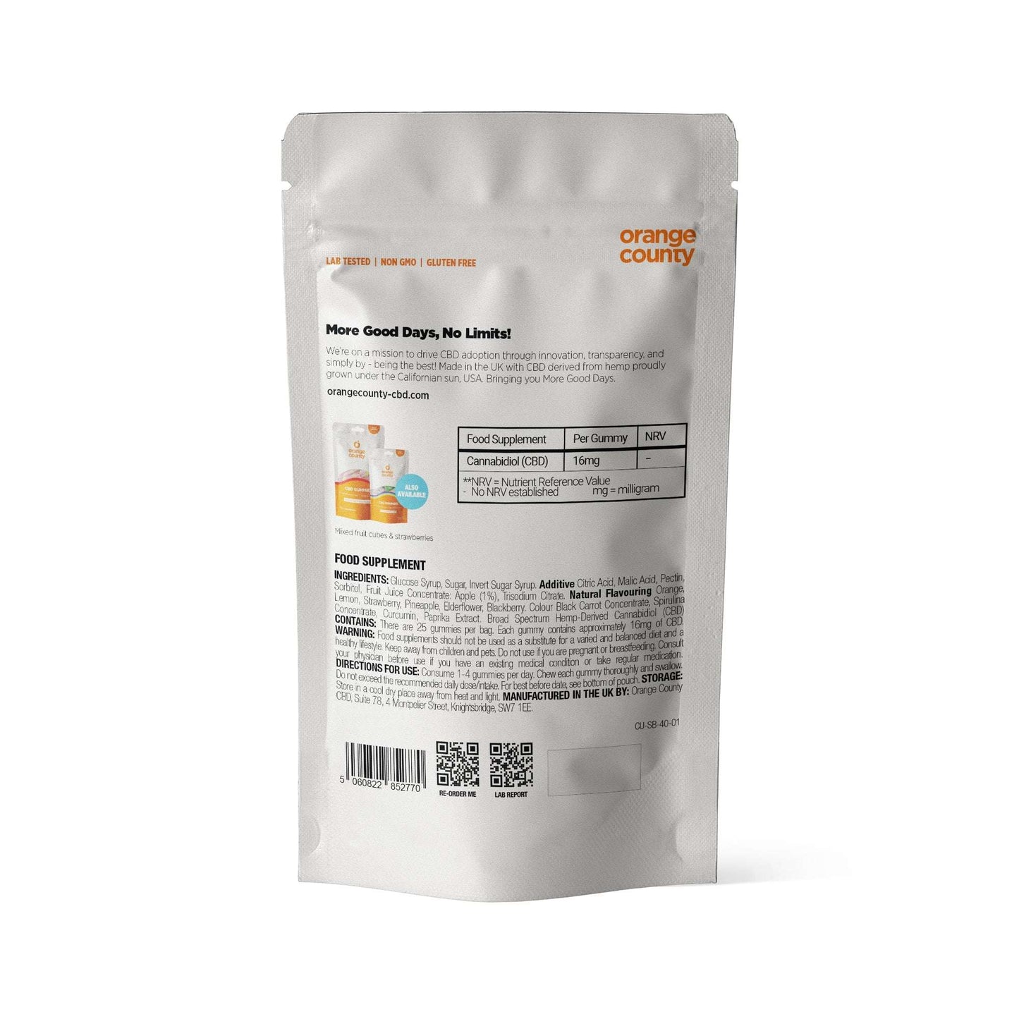 Orange County CBD Gummy Cubes Small Tub product image at The CBD Hut