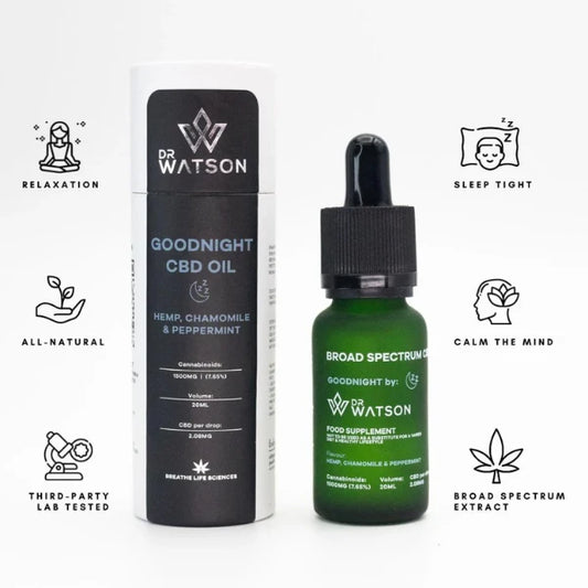 Dr Watson Goodnight 1500mg CBD Oil - 20ml | The CBD Hut