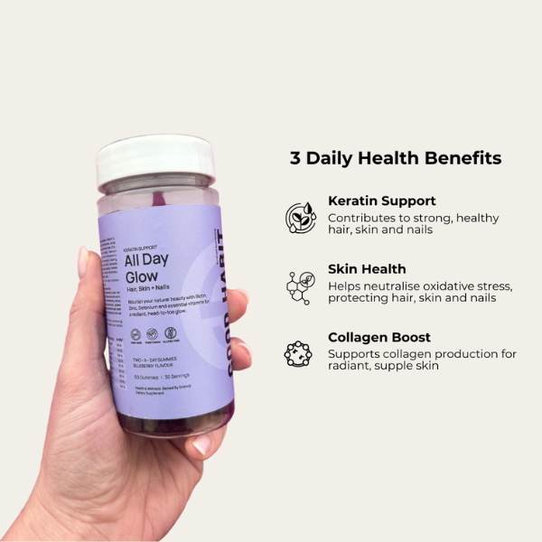 Evolved 'All Day Glow' Hair, Skin & Nails Gummies | The CBD Hut