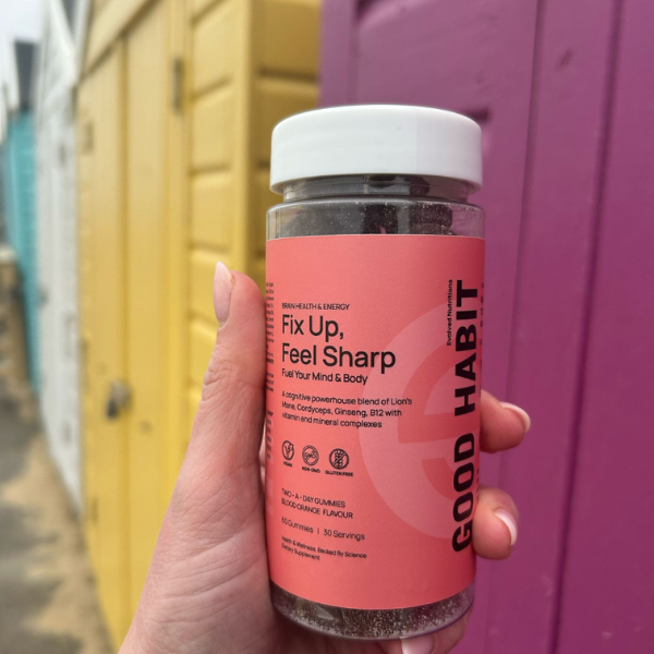 Evolved 'Fix Up, Feel Sharp' Mushroom Focus Gummies Close Up Shot
