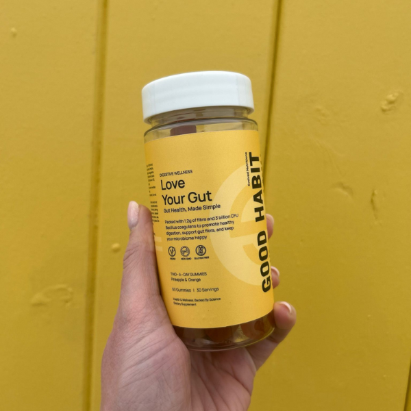 Evolved 'Love Your Gut' Prebiotic & Probiotic Gummies Close Up