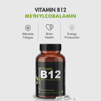 Feel Supreme Vitamin B12 Methylcobalamin Tablets bottle