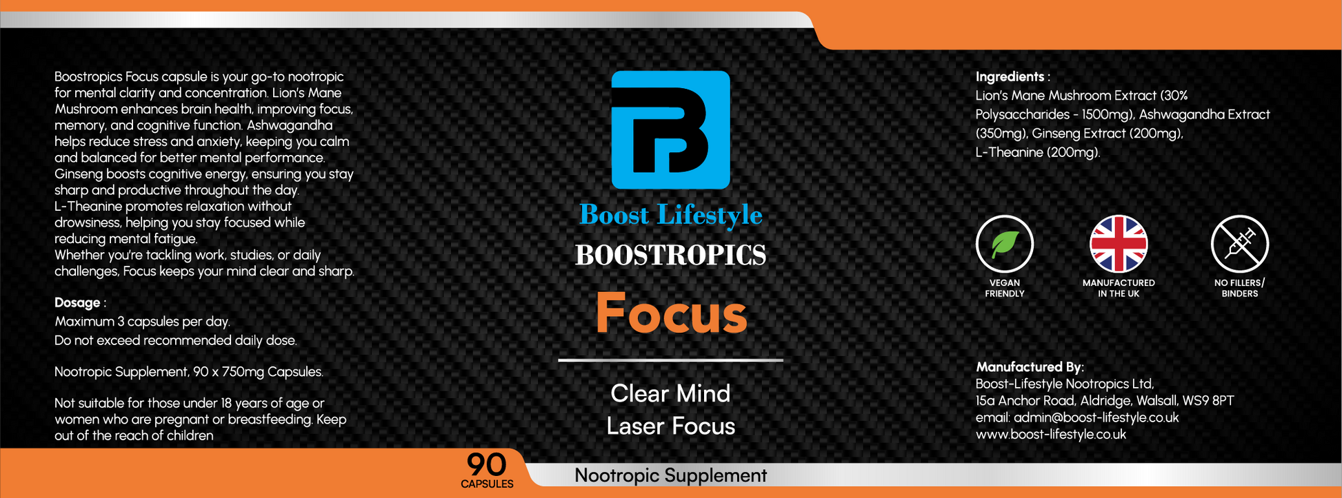 Boostropics Focus Capsules 90 Capsules