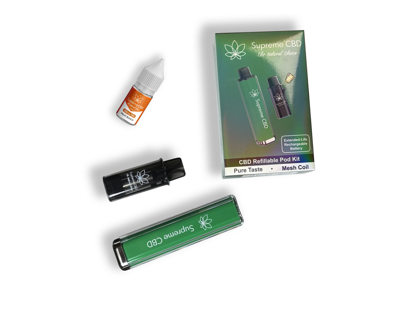 Supreme CBD Pod Max Vape Device with Free 10ml Vape Juice