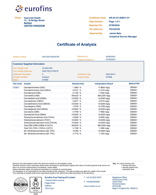 Improved Health FECO Full Spectrum CBD Paste 42.3%