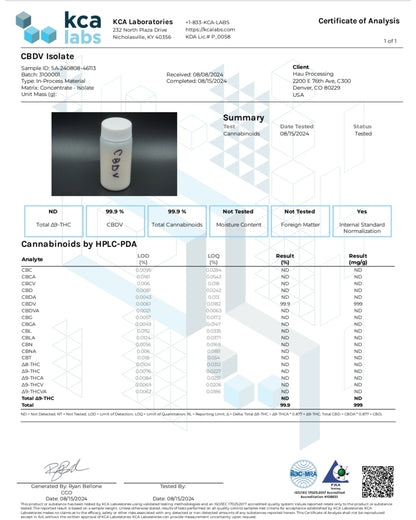 Improved Health CBDV Isolate 99.9% 1g product image - The CBD Hut