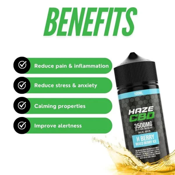 Haze 3500mg CBD E-Liquid benefits | The CBD Hut