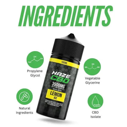 Haze 3500mg CBD E-Liquid ingredients | The CBD Hut