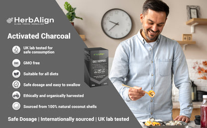 Herbalign Activated Charcoal Gas Support Capsules 1000mg