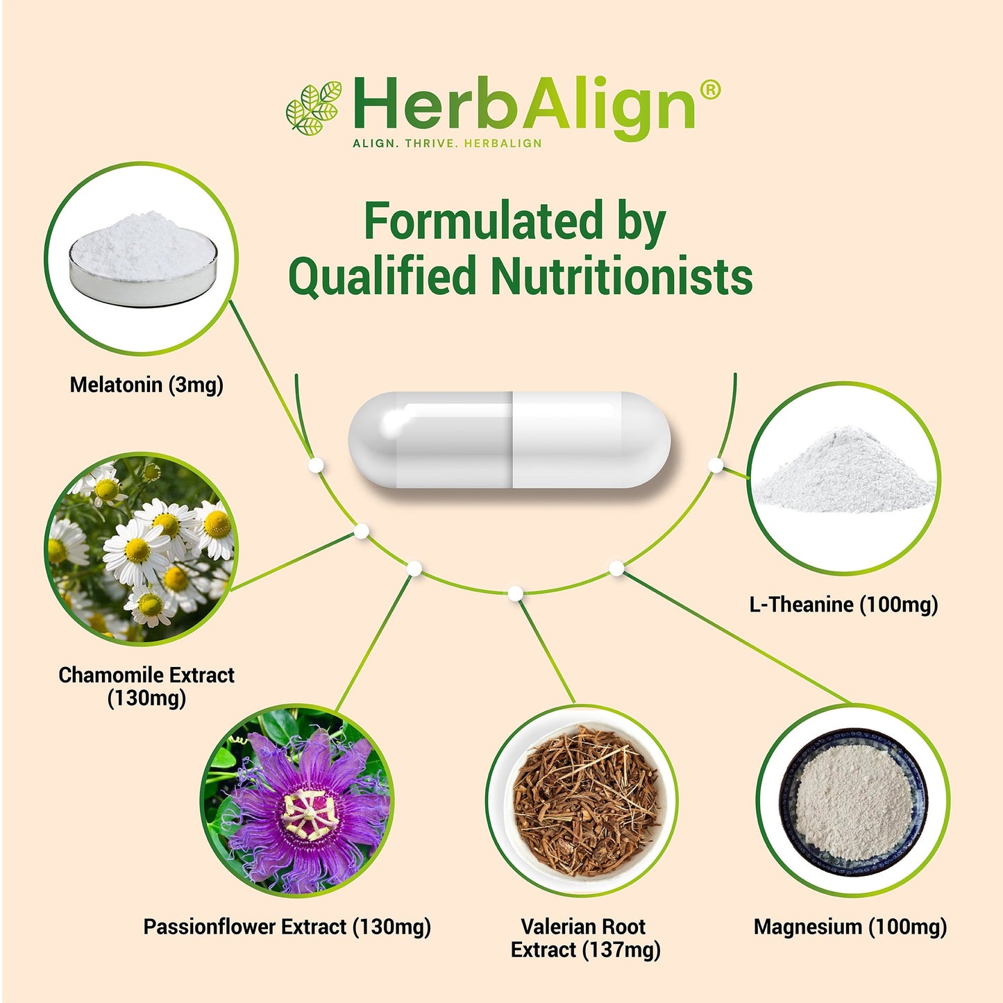 Herbalign Sleep Support Capsules with Valerian & Melatonin