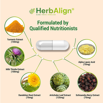 Herbalign Liver Support Capsules with Milk Thistle