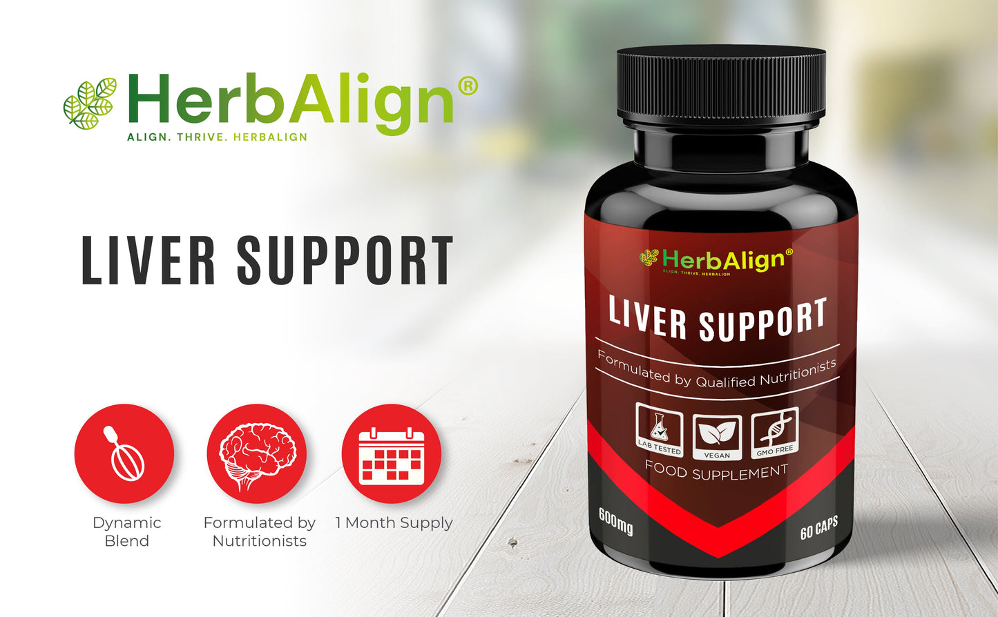 Herbalign Liver Support Capsules with Milk Thistle