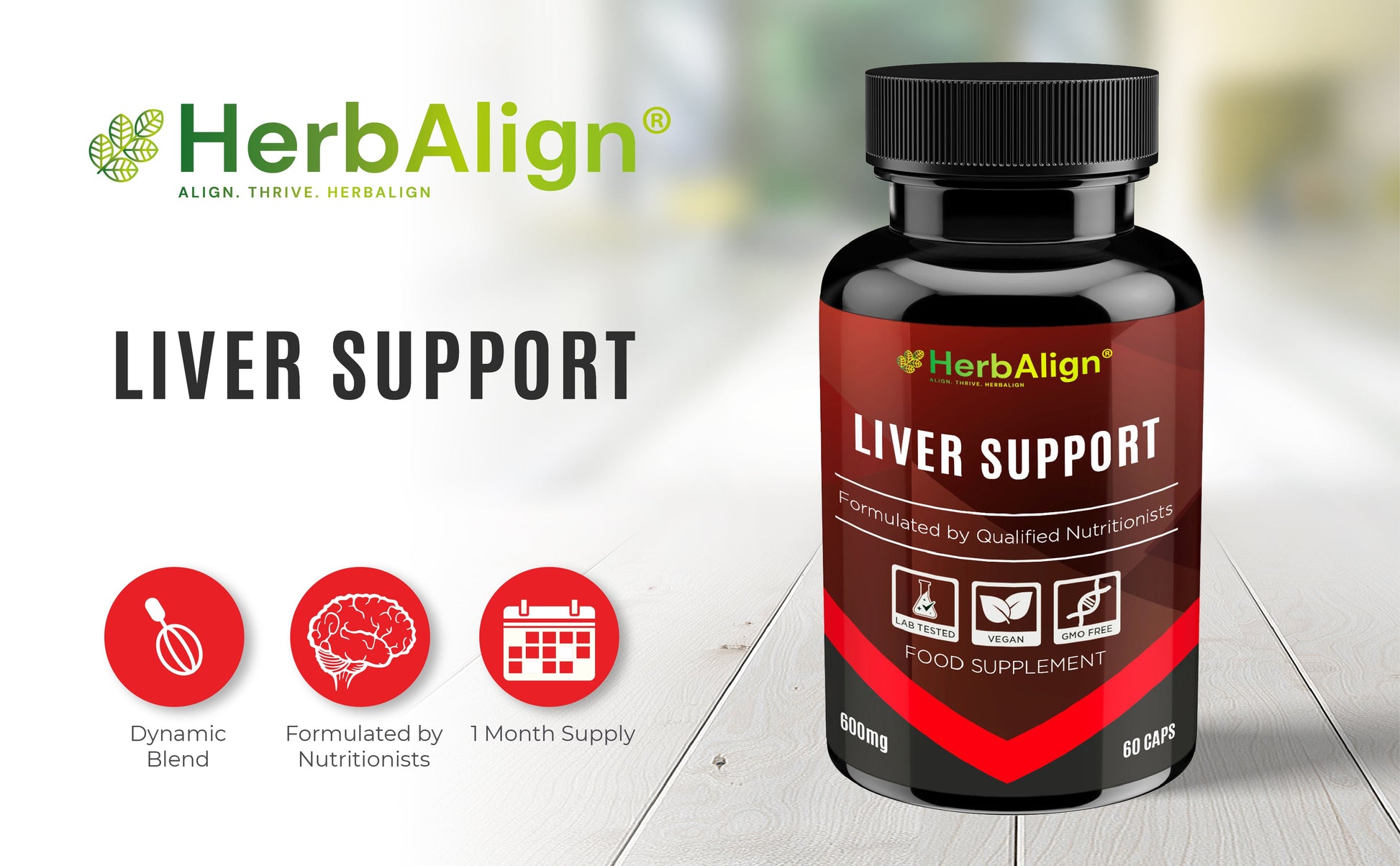 Herbalign Liver Support Capsules with Milk Thistle