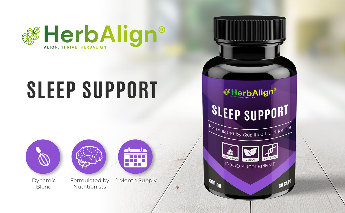 Herbalign Sleep Support Capsules with Valerian & Melatonin