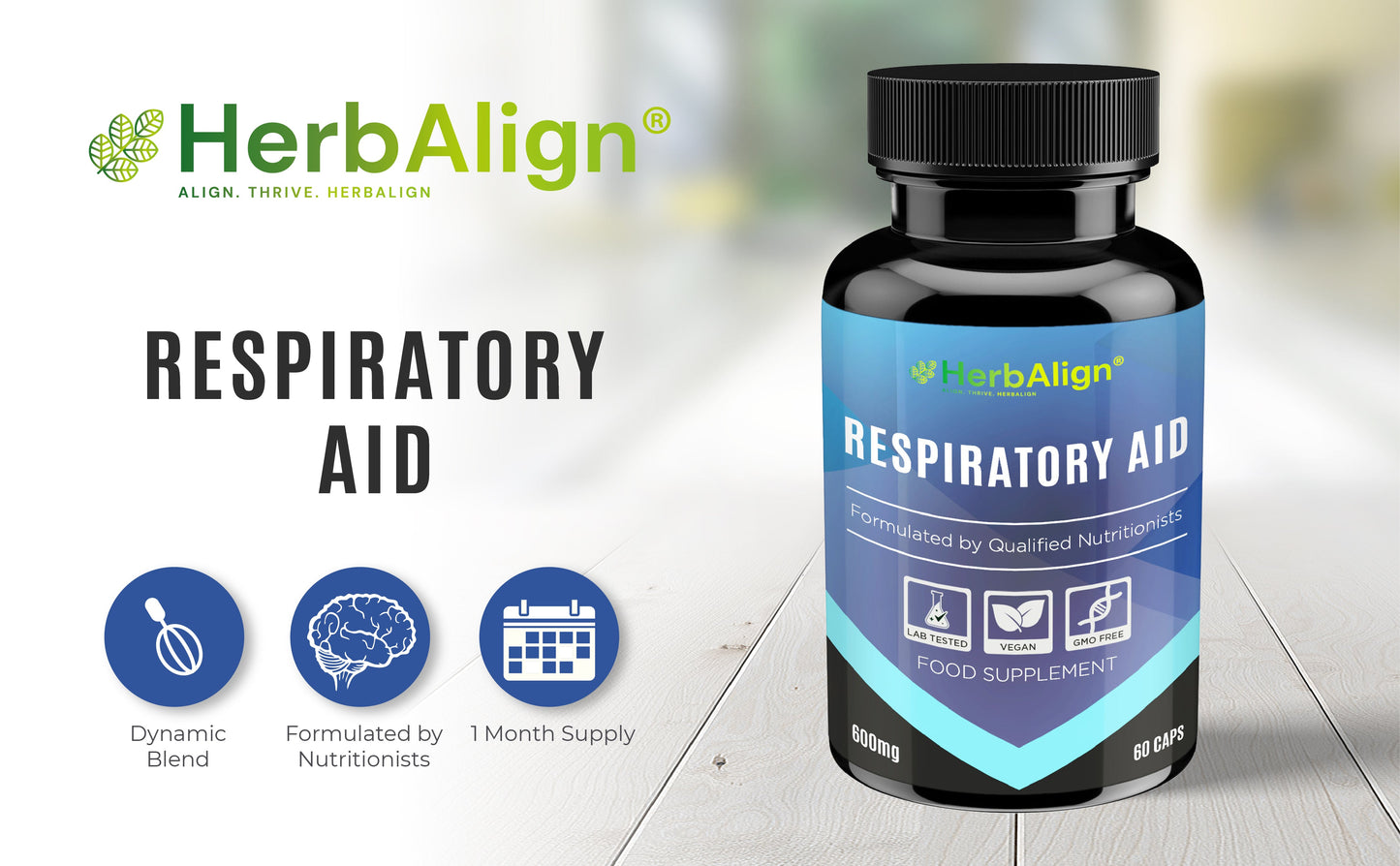 Herbalign Respiratory Support Capsules with Mullein