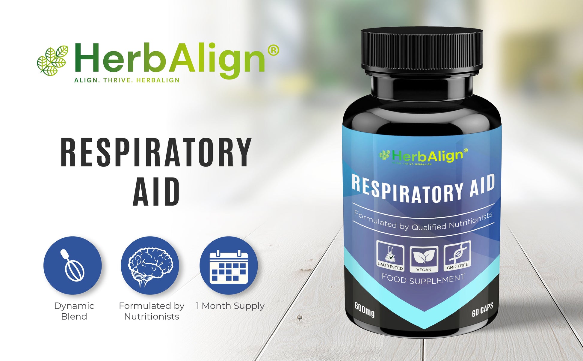 Herbalign Respiratory Support Capsules with Mullein