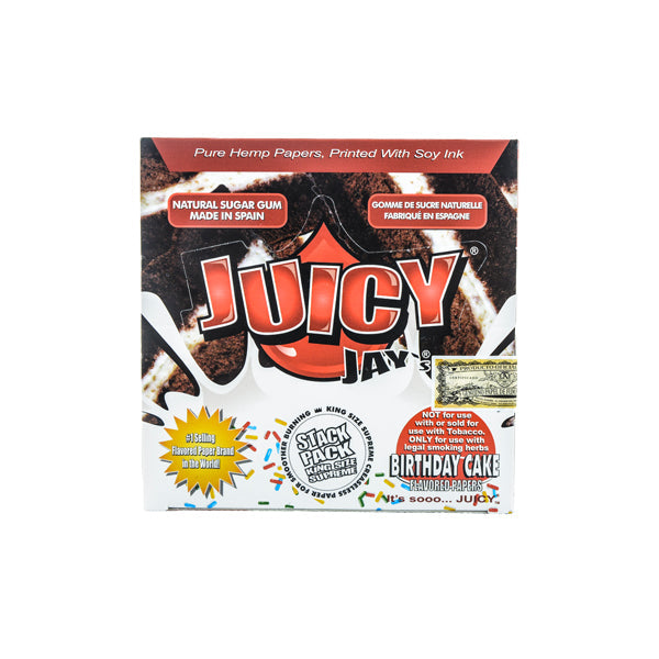 Juicy Jay Birthday Cake Flavoured King Size Rolling Papers - 24 Packs | The CBD Hut