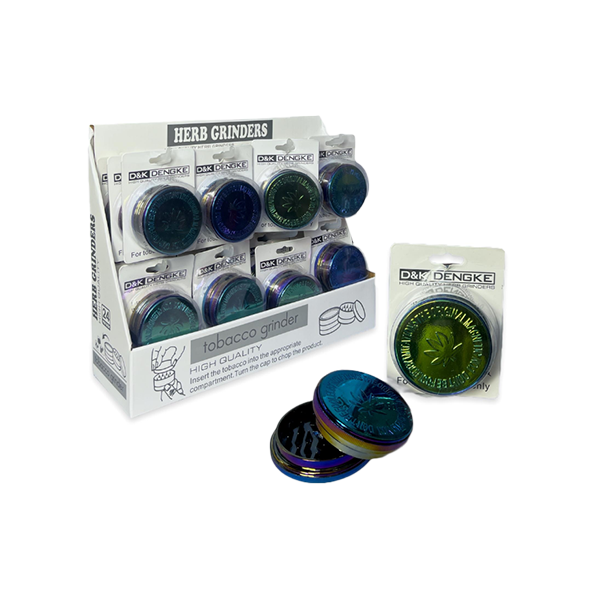 D&K Leaf Design Shiny Plastic Grinders - 24 Pack | The CBD Hut