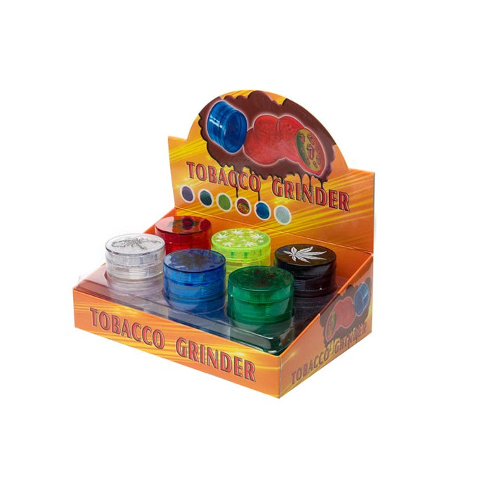 3 Parts Plastic Tobacco Grinders - Box of 12 | The CBD Hut