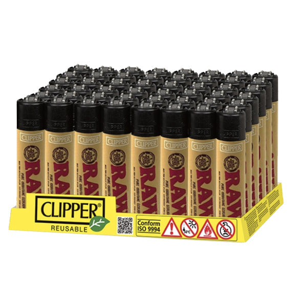 RAW Printed Clipper Refillable Lighters - 48 Pack | The CBD Hut