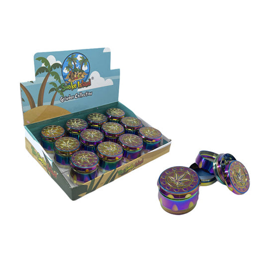 The Smoke Island 4 Parts Rainbow Design Large Metal 40mm Grinder | The CBD Hut