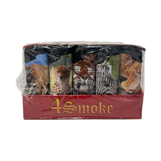 50 x 4Smoke Wind-Proof Animal Printed Lighters - HD099 | The CBD Hut
