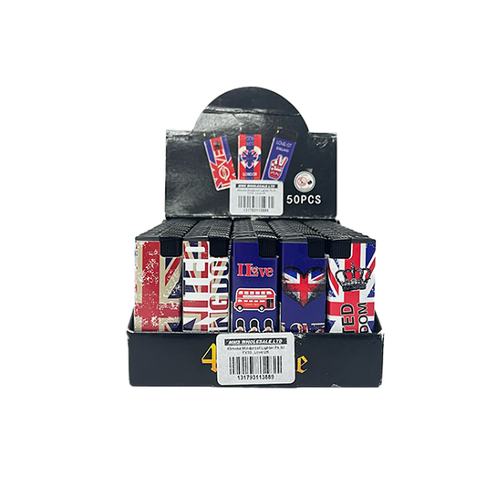 50 x 4Smoke Wind-Proof Love London Printed Lighters - FV10 | The CBD Hut