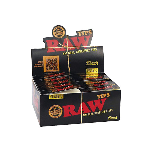 Raw Black Standard Classic Roach Tips - 50 Packs | The CBD Hut