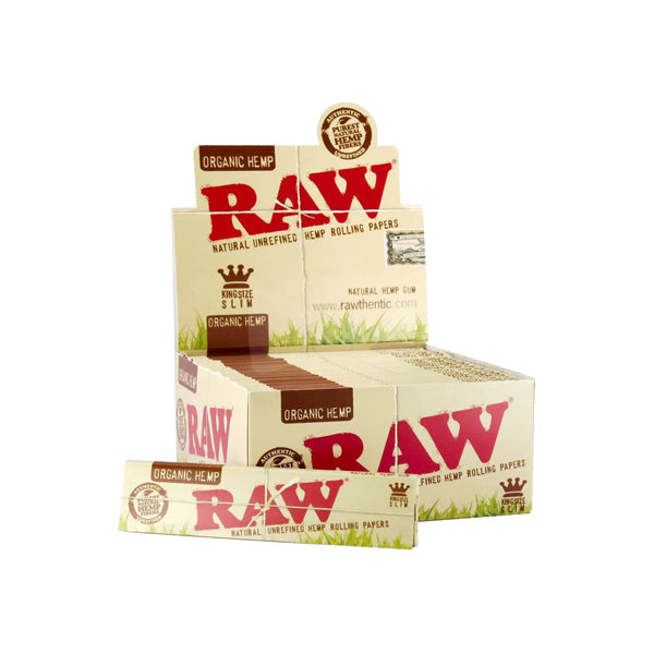 Raw Organic Hemp King Size Slim Rolling Papers - 50 Packs | The CBD Hut