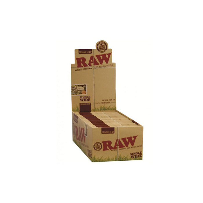 Raw Single Wide Organic Hemp Rolling Papers - 50 Packs | The CBD Hut