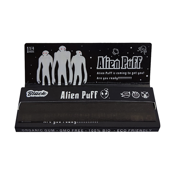 Alien Puff 1 1/4 Size Black Rolling Papers 25 Booklets (HP2125) - The CBD Hut