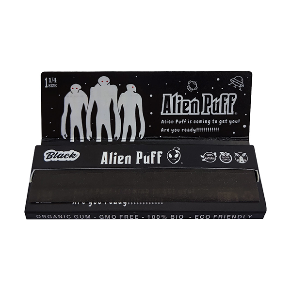 Alien Puff Black 1 1/4 Size Rolling Papers - 25 Packs | The CBD Hut