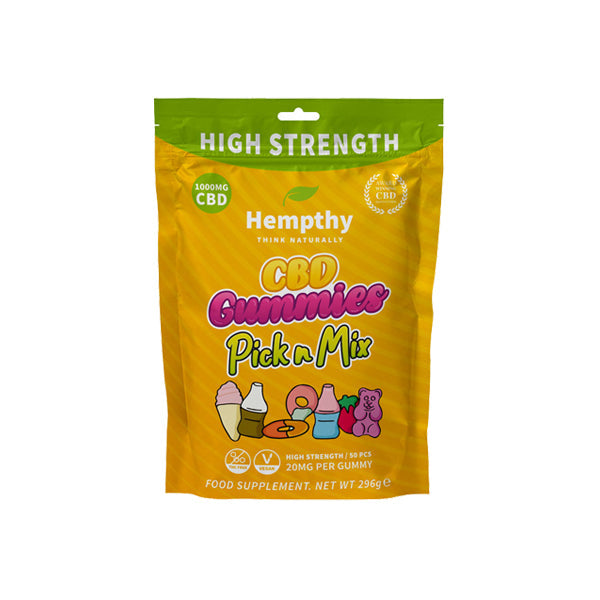 Hempthy 1000mg CBD 'Pick n Mix' Gummies - 50 Pieces | The CBD Hut