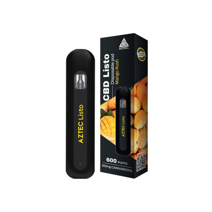 Aztec CBD Listo 500mg Disposable Vape Pen - 1ml - 600 Puffs | The CBD Hut