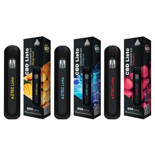 Aztec CBD Listo 500mg Disposable Vape Pen - 1ml - 600 Puffs | The CBD Hut