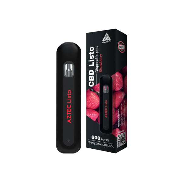 Aztec CBD Listo 500mg Disposable Vape Pen - 1ml - 600 Puffs | The CBD Hut