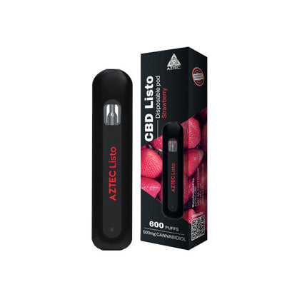 Aztec CBD Listo 500mg Disposable Vape Pen - 1ml - 600 Puffs | The CBD Hut