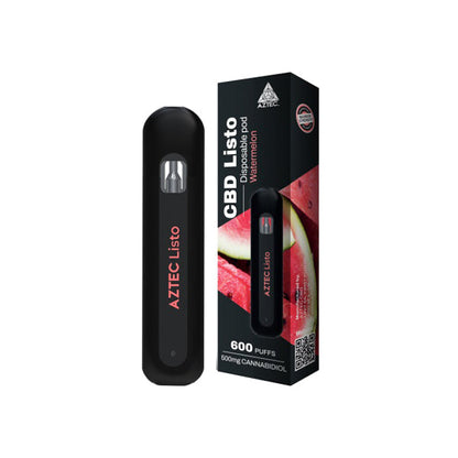 Aztec CBD Listo 500mg Disposable Vape Pen - 1ml - 600 Puffs | The CBD Hut