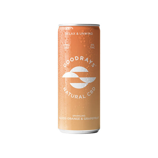 Goodrays 30mg CBD Blood Orange & Grapefruit Seltzer - 250ml | 12 Pack | The CBD Hut