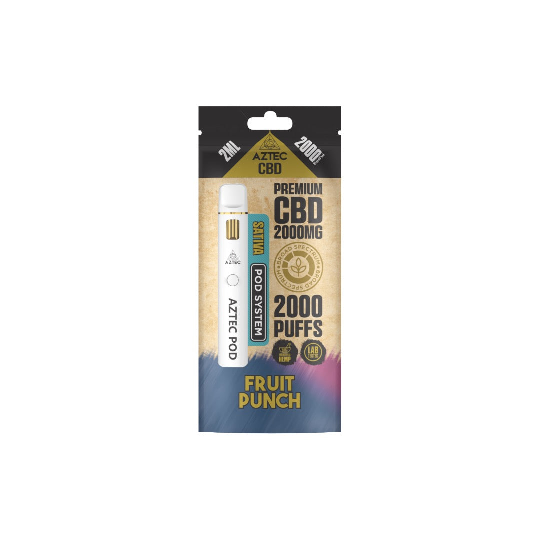 Aztec 2000mg CBD Starter/Pro Pod Vape Kit - 2000 Puffs | The CBD Hut