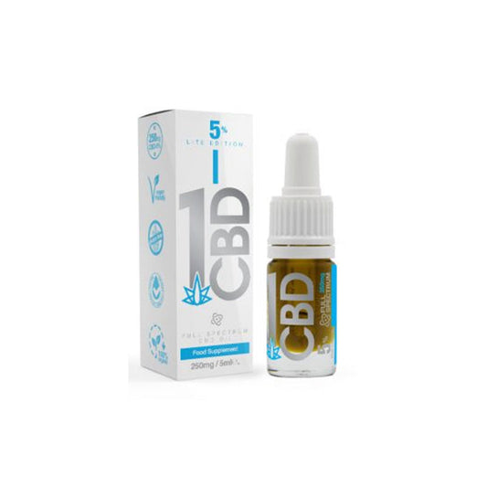 1CBD Lite Edition 5% Pure Hemp 250mg CBD Oil - 5ml | The CBD Hut